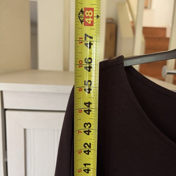 CUYANA Dolman Sleeve Midi Dress Medium Organic Pima Cotton Lagenlook Ruched Cuff - Picture 10 of 15